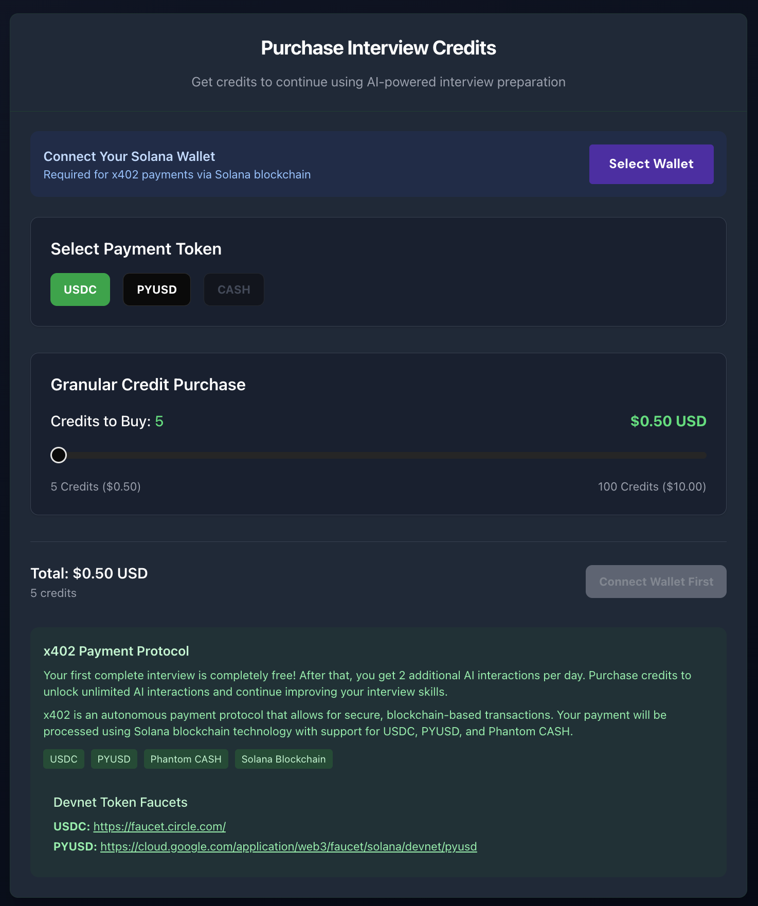 Payment Overview Interface