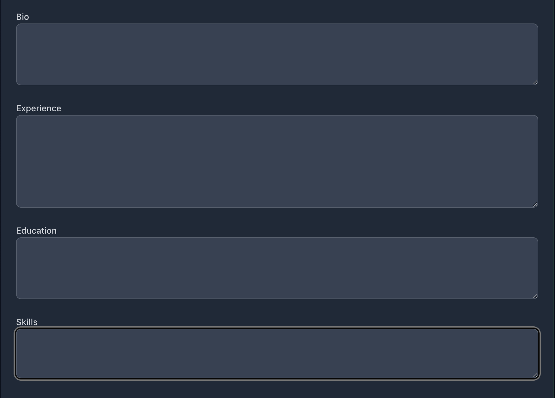 Profile Management Interface